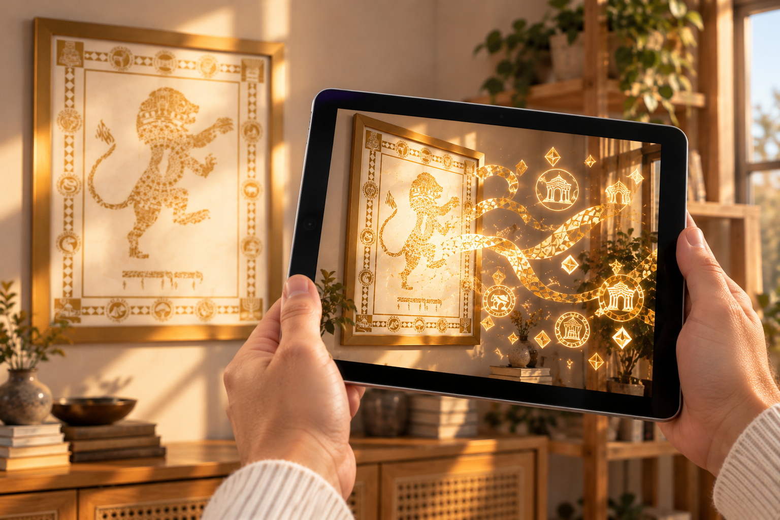 Point your phone or tablet at the artwork